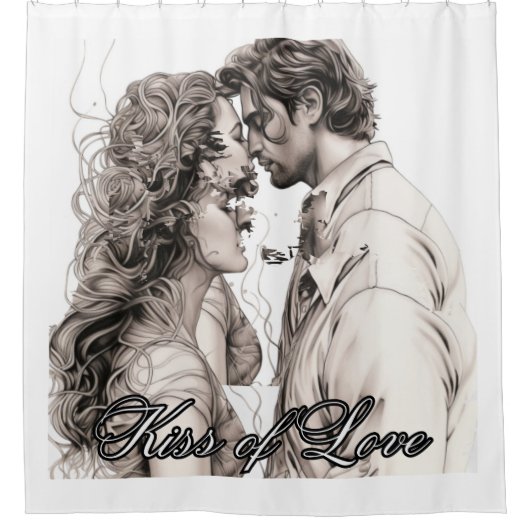 Kus van de Liefde Douchegordijn (Voorkant)