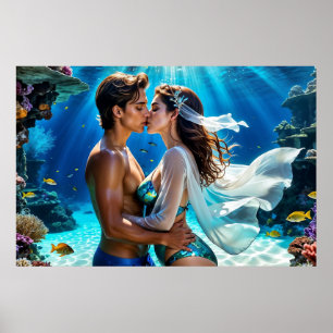 Kus van de Onderwater Geliefden Poster