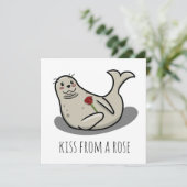 "Kus van een roos" grappige Valentijnsdag kaart (Staand voorkant)