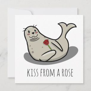 "Kus van een roos" grappige Valentijnskaart Kaart