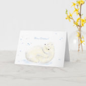 Kus van ijsbeer kerstkaart kaart (Gele Bloem)