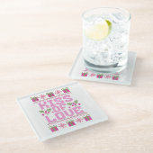 Kus van Liefde voor Kerstmis Glazen Onderzetter (Schuin)