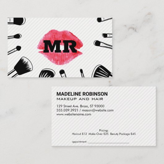 Kus Vlek | Kwasten Afsprakenkaartje (Voorkant / Achterkant)