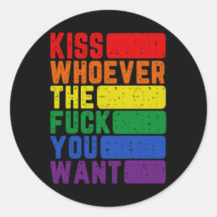 Kus Wcue SS Schattige Ssver De F Je wilt LGBTQ Gay Ronde Sticker