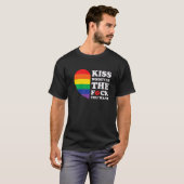 Kus Wie de F@ckyou willen LGBT Rainbow Heart P T-shirt (Voorkant volledig)