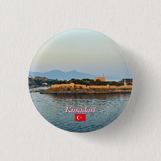 Kusadasi-kust in Turkije Ronde Button 3,2 Cm (Voorkant)
