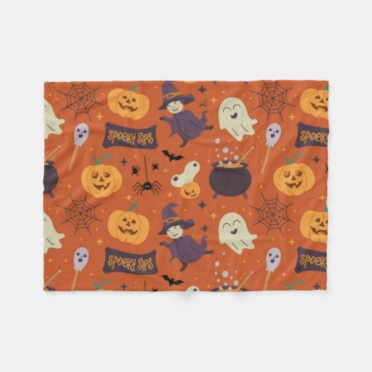 Kuschelige Baby-Fleecedecke – Halloween Design💕 Fleece Deken (Voorkant (Horizontaal))