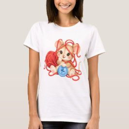 Kuschelige Maus mit Garnknäuel T-shirt