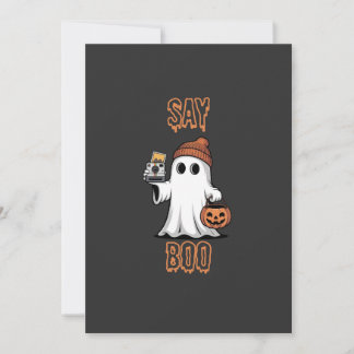 Kuscheliger Halloween Geist Kamera Kaart