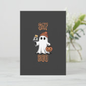 Kuscheliger Halloween Geist Kamera Kaart (Staand voorkant)