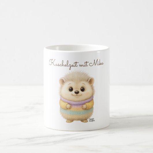 Kuschelzeit Igel mit Name Koffiemok (Center)
