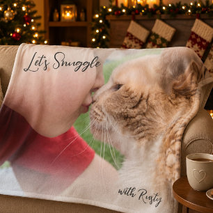 Kusdeken met huisdierfoto Kerstcadeau Fleece Deken