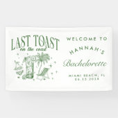 Kuselijk vrijgezellenfeest moderne cocktailparty g spandoek (Horizontaal)