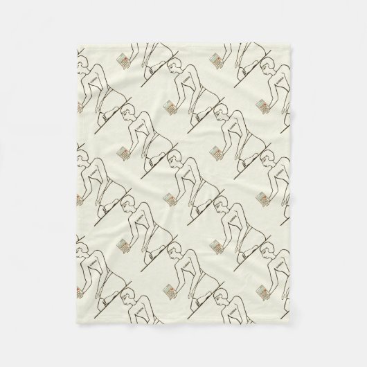 "Kushim the Accountant Holding a Calculator" Fleece Deken (Voorkant)