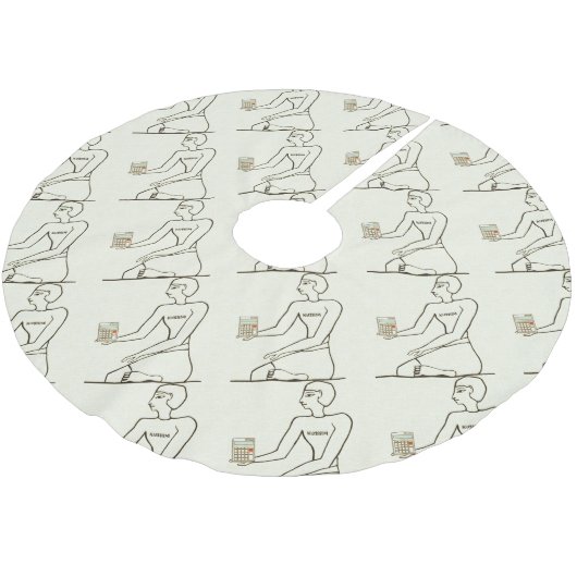 "Kushim the Accountant Holding a Calculator" Kerstboom Rok (Gekanteld)