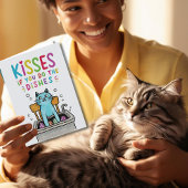 Kusjes als je de afwas doet schattige kat afwassen feestdagen kaart