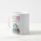 Kusjes als je de afwas doet schattige kat afwassen koffiemok (Voorkant links)