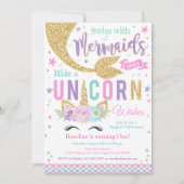 Kusjes en eenhoorn wensen Eenhoorn Zeemeermin Verj Kaart (Voorkant)