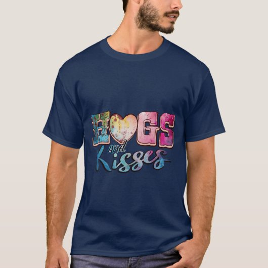 Kusjes en knuffels Modern Romantisch Valentijnsdag T-shirt (Voorkant)