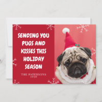 Kusjes en Kusjes Uw Pug Dog Pet Foto Kerstmis