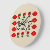 Kusjes en rozen wandklok (Hoek)