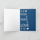 Kusjes & knuffels & liefde Gingham geruit Feestdagen Kaart (Binnen)