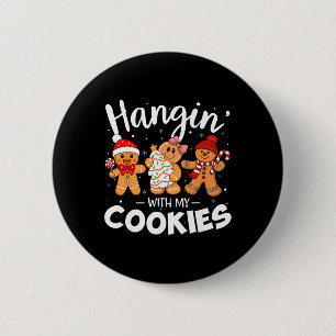 Kusjes met mijn koekjes gingerbread vrouwen Kerstm Ronde Button 5,7 Cm