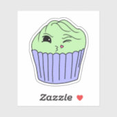 Kusjes Mint Cupcake Sticker (Vel)