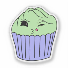 Kusjes Mint Cupcake Sticker