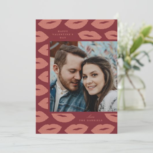 Kusjes Modern Flat Valentijnsdag Kaart - Kameroen (Staand voorkant)