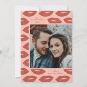 Kusjes Modern Flat Valentijnsdag Kaart - Peach (Voorkant)