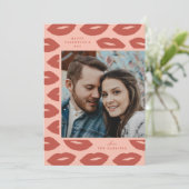 Kusjes Modern Flat Valentijnsdag Kaart - Peach (Staand voorkant)