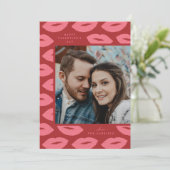 Kusjes Modern Flat Valentijnsdag Kaart - Rood (Staand voorkant)