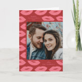 Kusjes Moderne Valentijnsdag Fotokaart - Rood Bedankkaart (Voorkant)