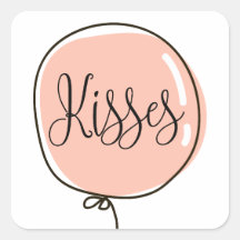 Kusjes. Schattigee roze blush ballon voor Valentij