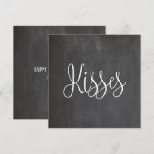 Kusjes. Valentijnsdag. Chalkboard modern tiener Feestdagenkaart (Voorkant / Achterkant)
