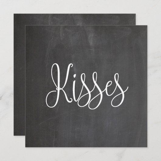 Kusjes. Valentijnsdag. Chalkboard modern tiener Feestdagenkaart (Voorkant / Achterkant)