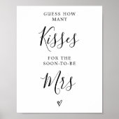 Kusjes voor Mrs Minimalist Vrijgezellenfeest spel Poster (Voorkant)
