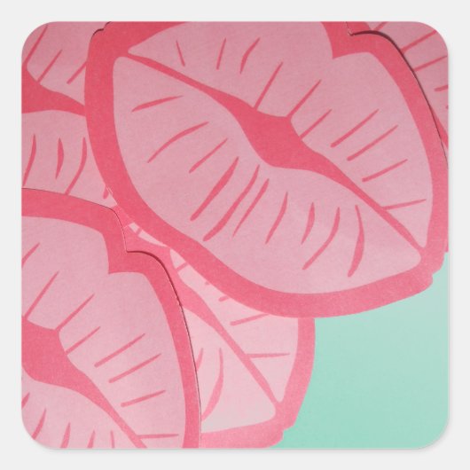 Kusjes voor Valentijnsdag Vierkante Sticker (Voorkant)