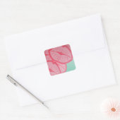 Kusjes voor Valentijnsdag Vierkante Sticker (Envelop)