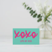 Kusjes XOXO Pink en Mint | Lipsense Visitekaartje (Staand voorkant)