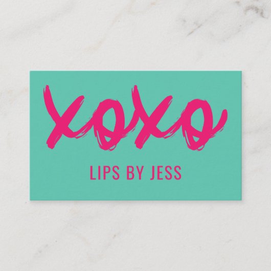 Kusjes XOXO Pink en Mint | Lipsense Visitekaartje (Voorkant)