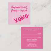 Kusjes XOXO Pink op roze verwijzing Kaart Vierkante Visitekaartje (Voorkant / Achterkant)