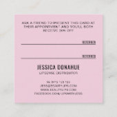 Kusjes XOXO Zwart Wit en Roze Referral Kaart Vierkante Visitekaartje (Achterkant)