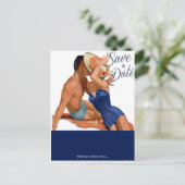  kussen 1950's Save the Date Post Kaart (Staand voorkant)