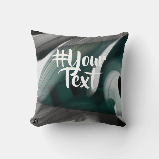 Kussen Abstract Trend Interieur Decor Zwart Groen (Voorkant)