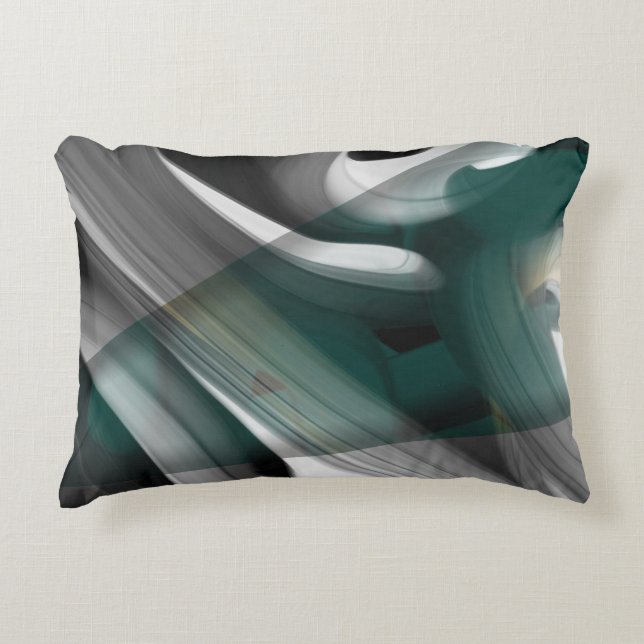 Kussen Abstract Trend Interieur Decor Zwart Groen (Voorkant)