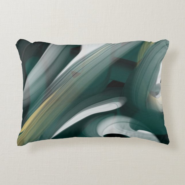 Kussen Abstract Trend Interieur Decor Zwart Groen (Voorkant)