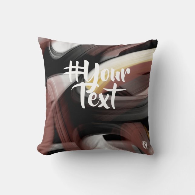 Kussen Abstract Trend Interieur Decor Zwart Powder (Voorkant)