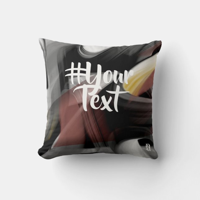 Kussen Abstract Trend Interieur Decor Zwart Powder (Voorkant)